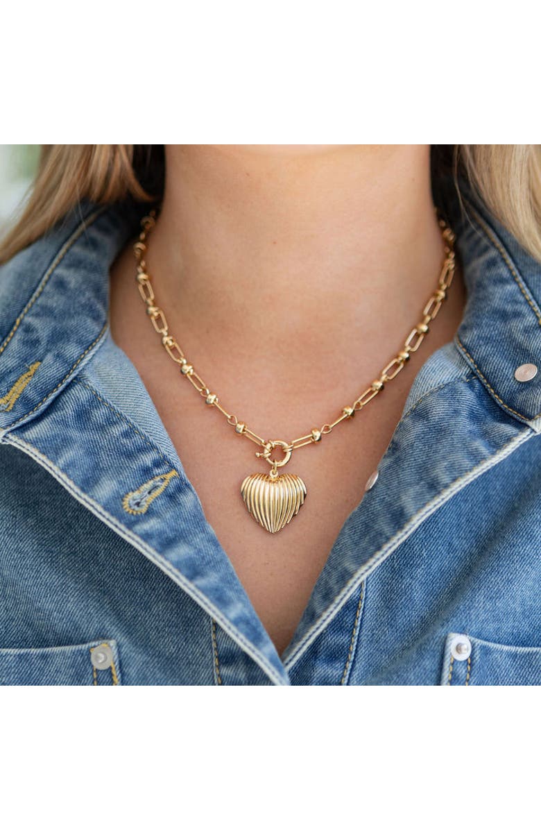 Erin McDermott Jewelry Full Heart Necklace, Alternate, color, Gold