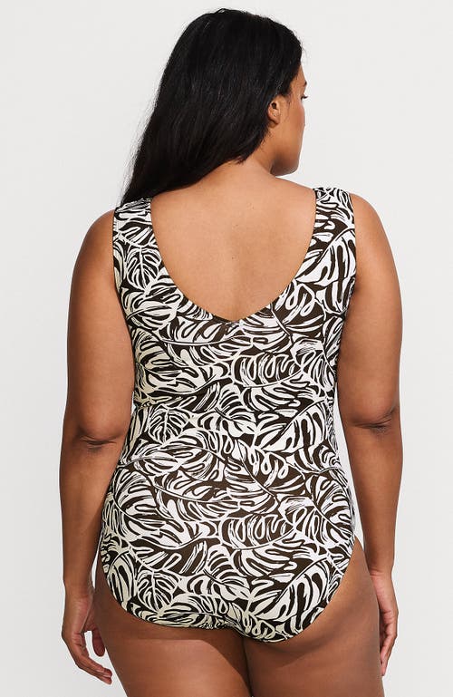 Lands' End Plus Size Sculpting Suit Sweetheart V-wire High Leg One Piece Swimsuit