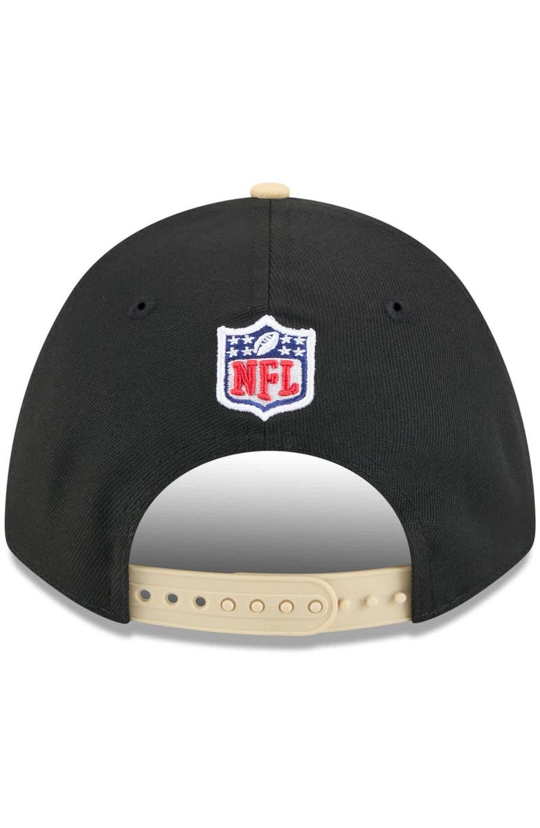 New Era Men's New Era Black/Gold New Orleans Saints 2025 NFL Draft 9FORTY A-Frame M-Crown Adjustable Hat, Alternate, color, Black
