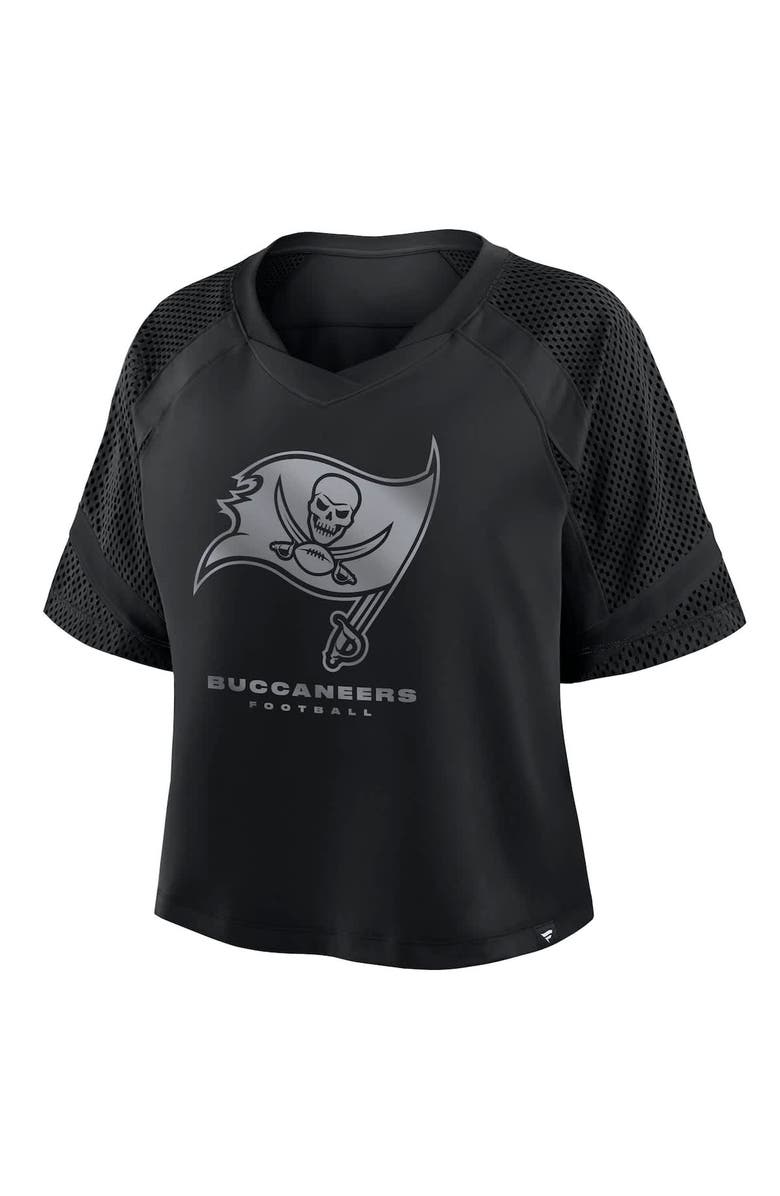 FANATICS Women's Fanatics Tampa Bay Buccaneers Oversized Raglan V-Neck Blackout Fashion Jersey, Alternate, color, Black
