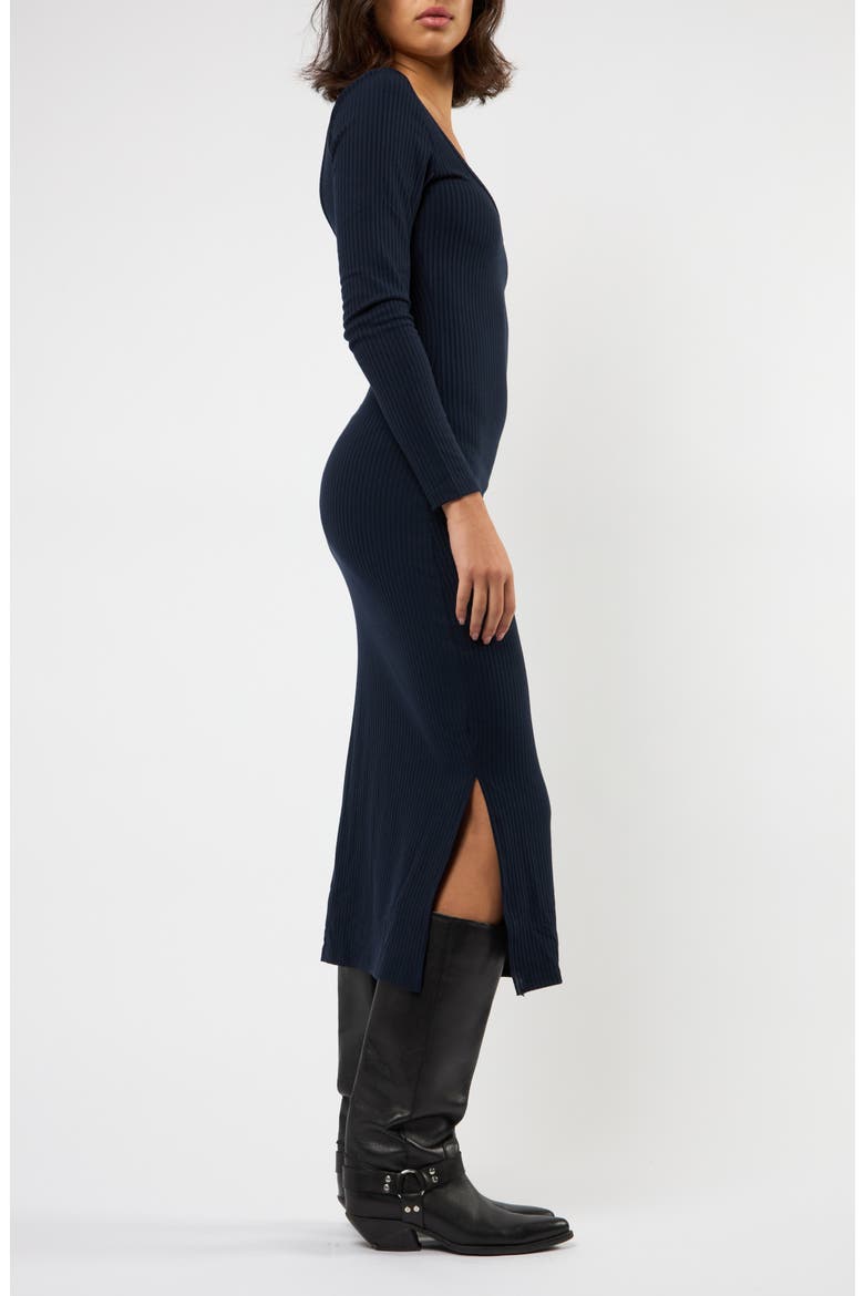 The Flirt Fusion Long Sleeve Rib Dress, Alternate, color, NAVY