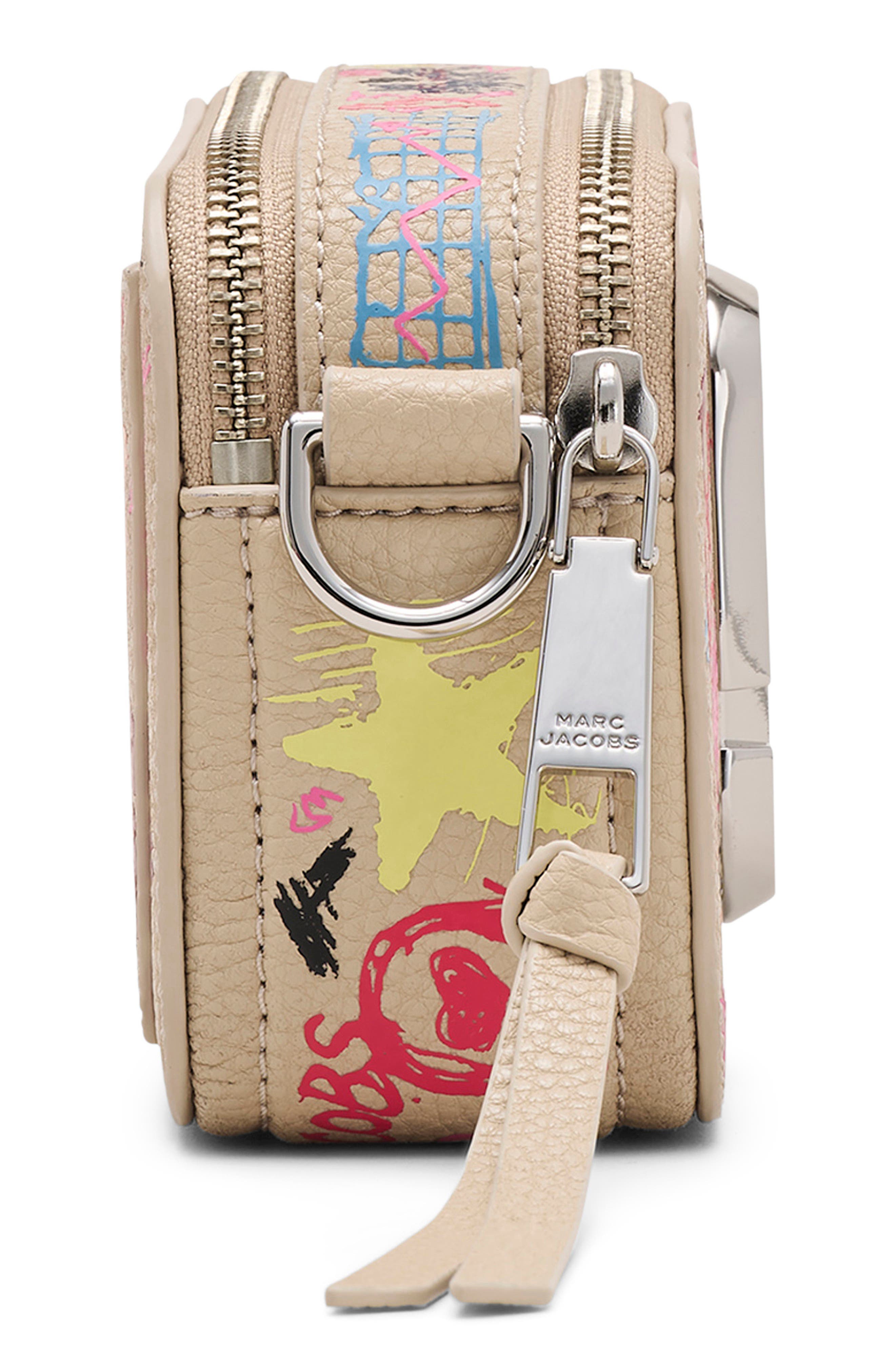 Marc Jacobs The Punk Scribble Snapshot Crossbody Bag, Alternate, color, Beige Multi