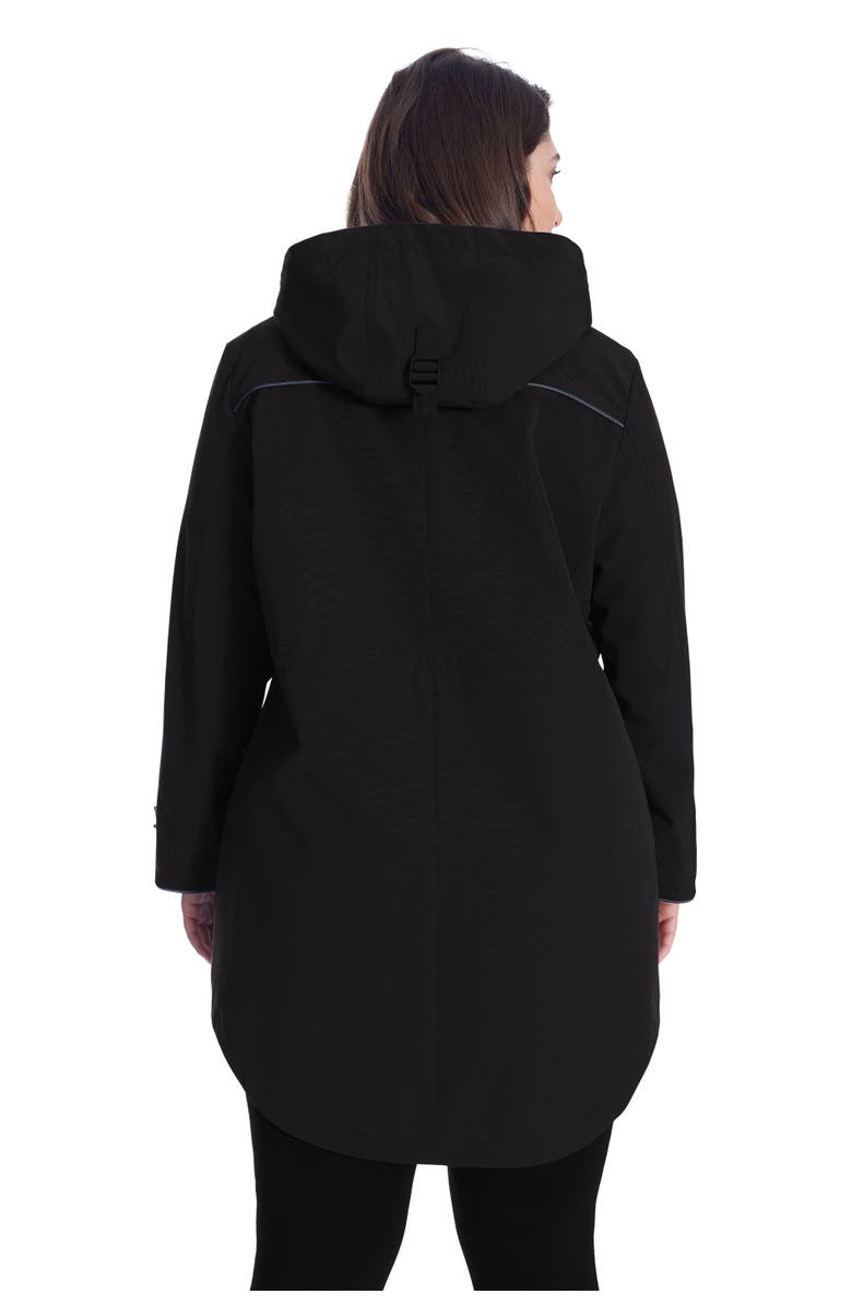 Alpine North Kusawa Plus Size - Mid-length Hooded Drawstring-Waist Raincoat, Alternate, color, Black