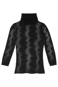 Untitled in Motion Pimona Abstract Knit Cotton Turtleneck