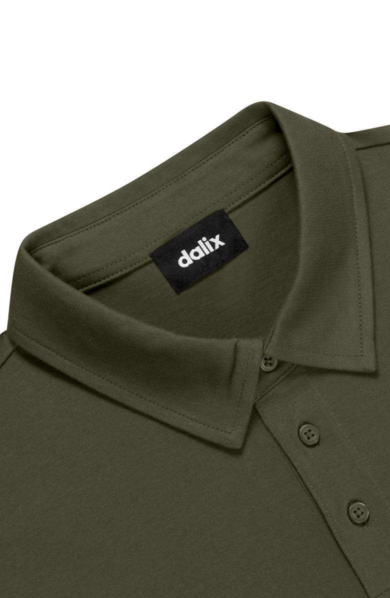Dalix Ghost Midweight Short Sleeve Polo Shirt, Alternate, color, Army