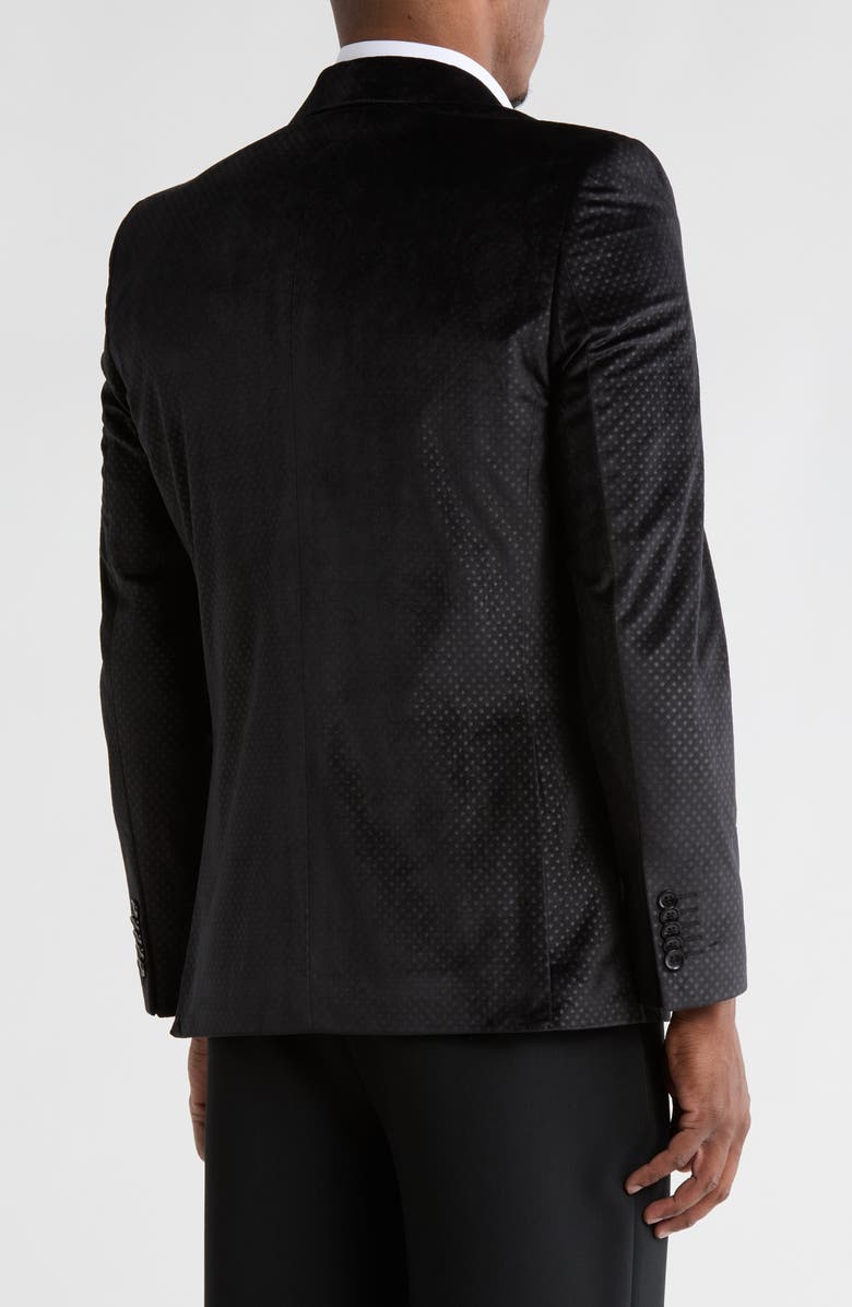 SOUL OF LONDON Velvet Textured Sport Coat, Alternate, color, Black/ Noir