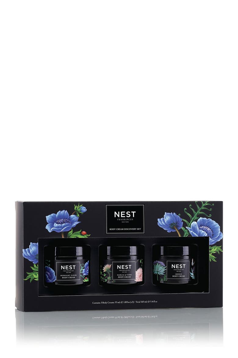 Luxury Body Cream 3-Piece Travel Set - Midnight Fleur, Indigo, Dahlia & Vines, Main, color, NO COLOR