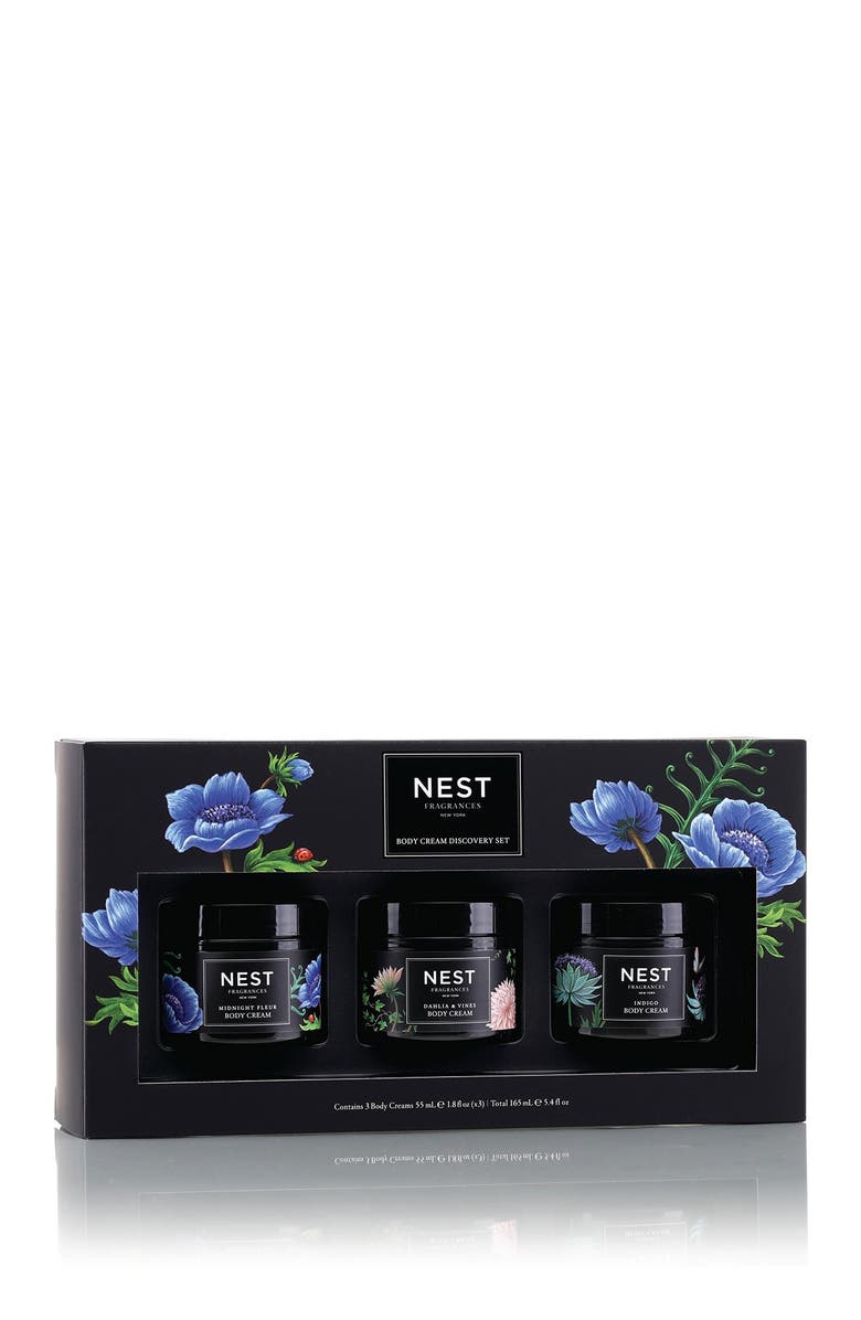 NEST New York Luxury Body Cream 3-Piece Travel Set - Midnight Fleur, Indigo, Dahlia & Vines, Main, color, 