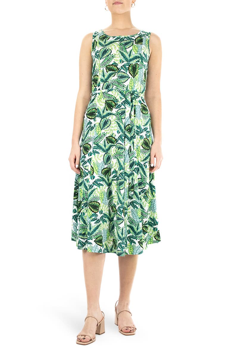 Nina Leonard Sylvia Sleeveless Midi Dress, Main, color, 
