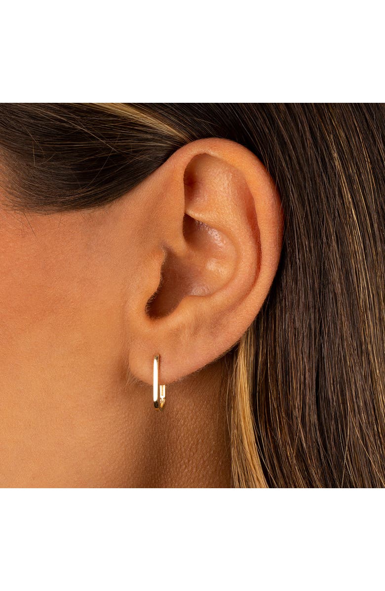 BY ADINA EDEN Solid Thin U-Shape Huggie Earring 14K, Alternate, color,