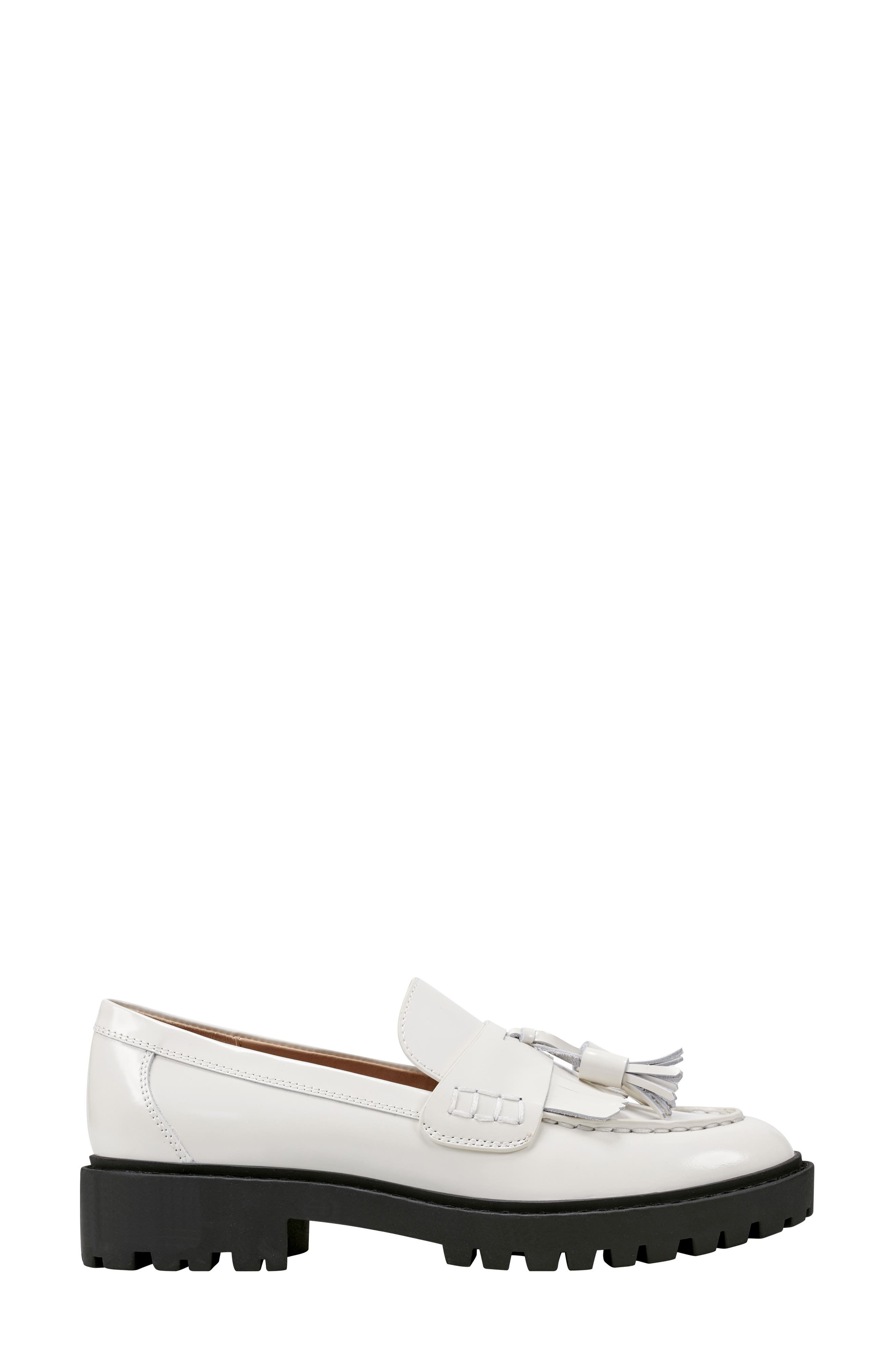 Marc Fisher LTD Ozzie Kiltie Lug Loafer, Alternate, color, Ivory