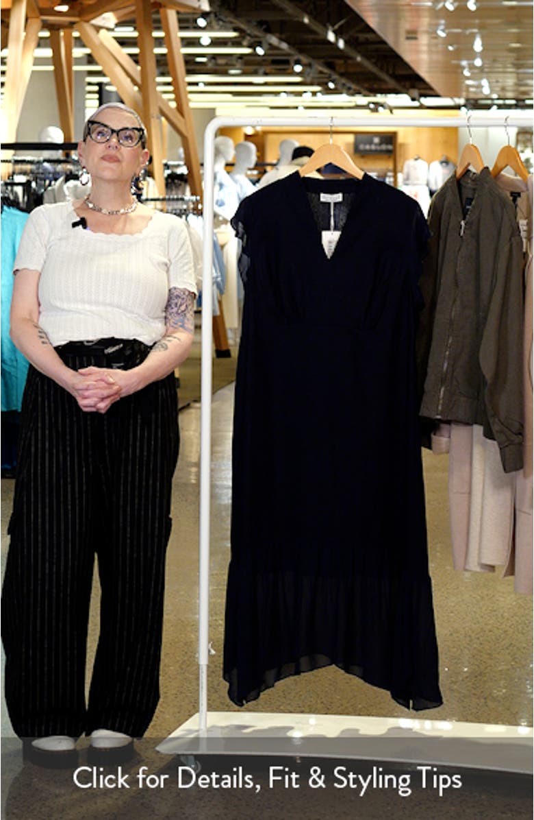 Dune Dancer Chiffon Trim Linen Blend Dress, sales video thumbnail