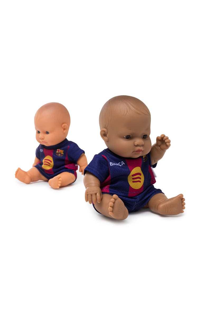 Miniland 8 1/4 inch Baby Boy Doll with Barcelona Soccer Jersey, Alternate, color, Medium Skin