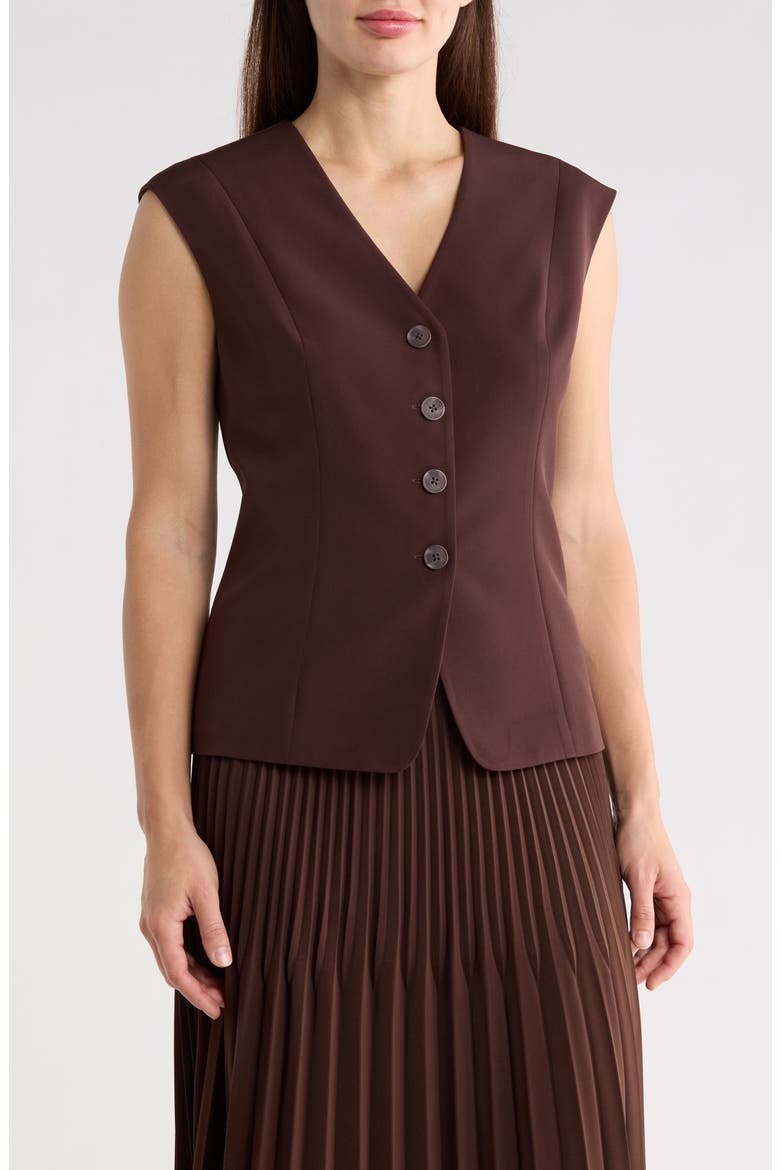 V-Neck Vest, Main, color, DARK CHOCOLATE