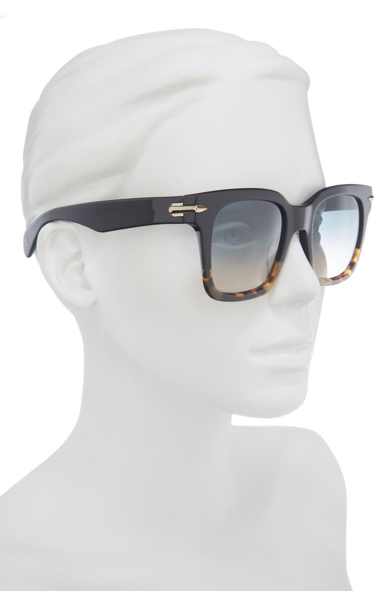 rag & bone 51mm Polarized Mirrored Square Sunglasses, Alternate, color,