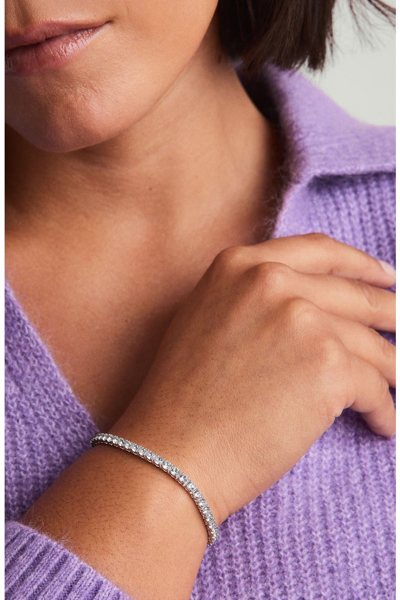 Lab Grown Sapphire Tennis Bracelet, Alternate, color, Sterling Silver