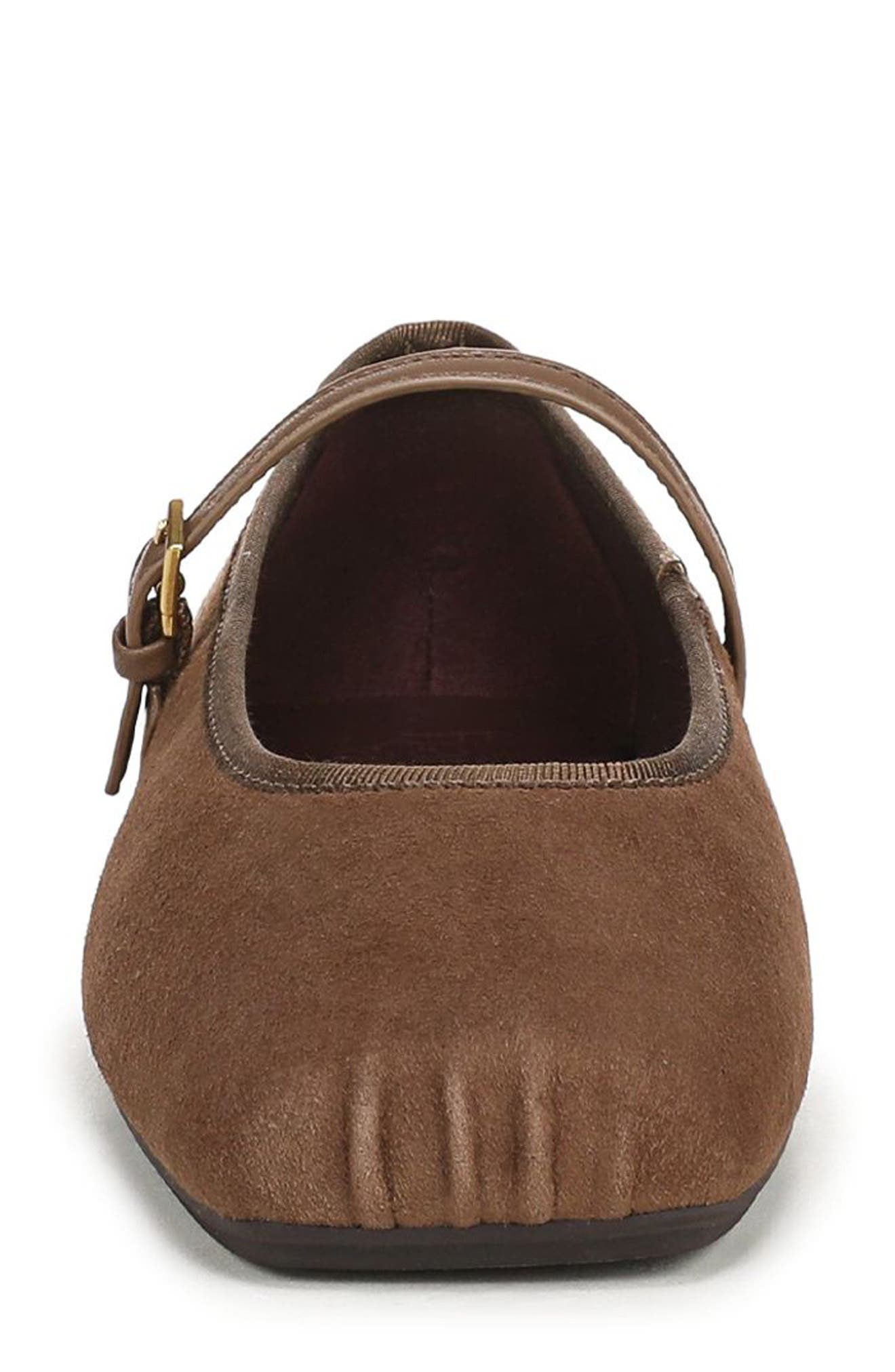 Oriel Ballet Flat, Alternate, color, DARK BROWN SUEDE