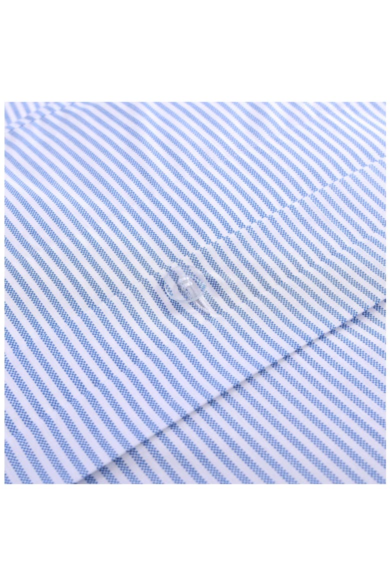 Oxford Stripe 200 Thread Count Cotton Percale Sheet Set, Alternate, color, WHITE/ BLUE