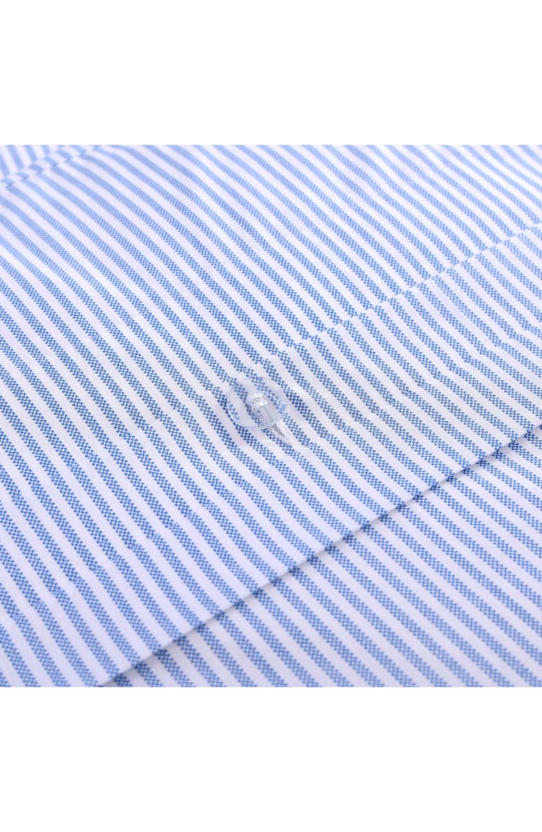 POPPY AND FRITZ Oxford Stripe 200 Thread Count Cotton Percale Sheet Set, Alternate, color, White/ Blue