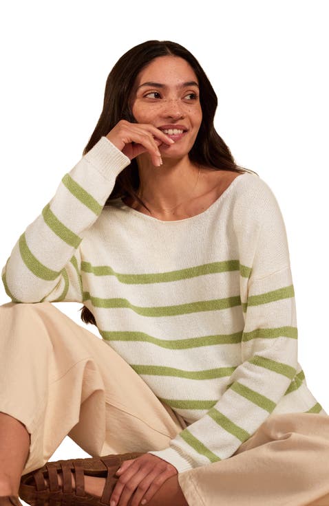 Gauzy Boat Neck Sweater