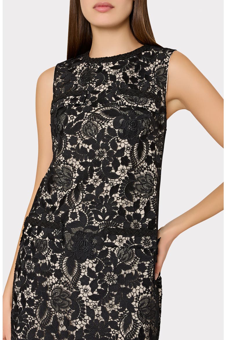 Garden Lace Sleeveless Minidress, Alternate, color, BLACK