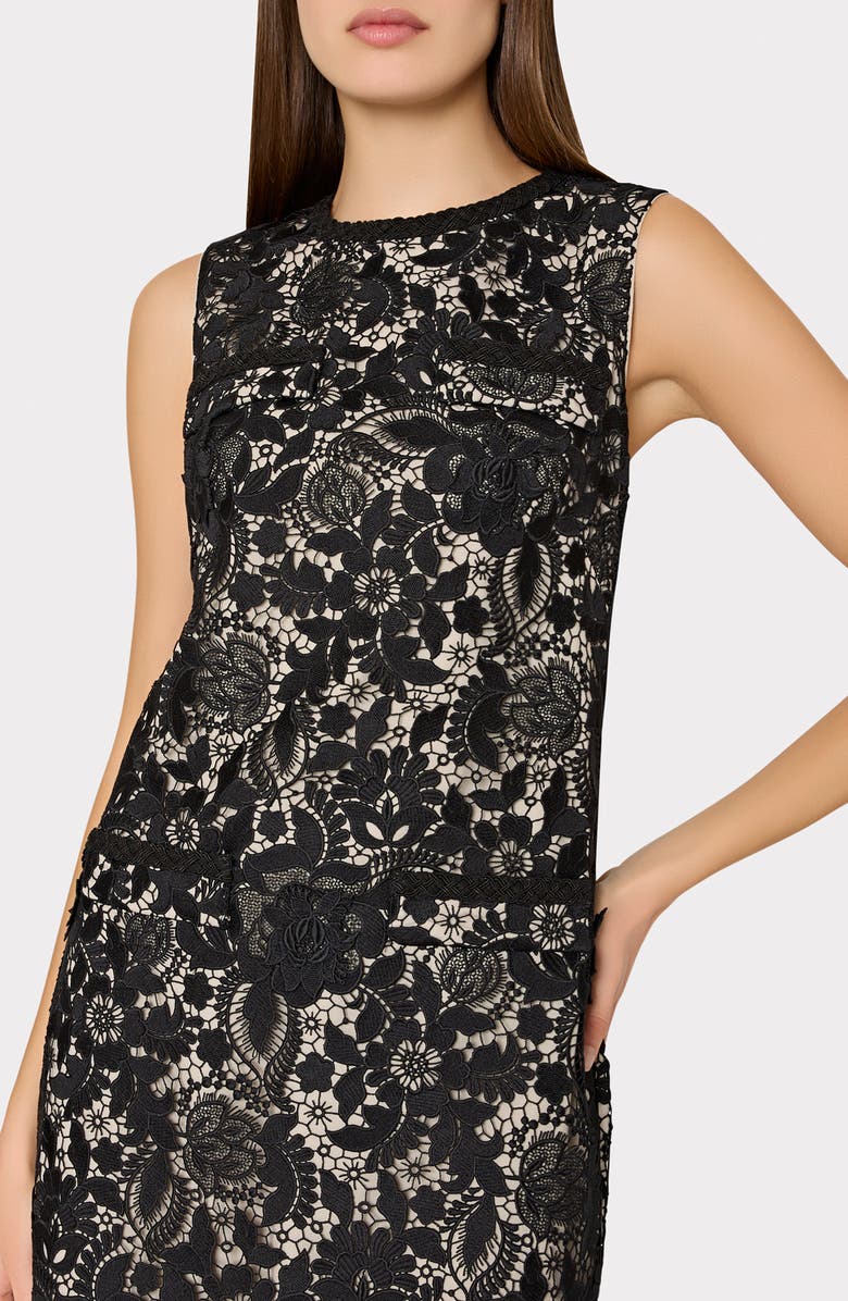 Milly Garden Lace Sleeveless Minidress, Alternate, color, Black