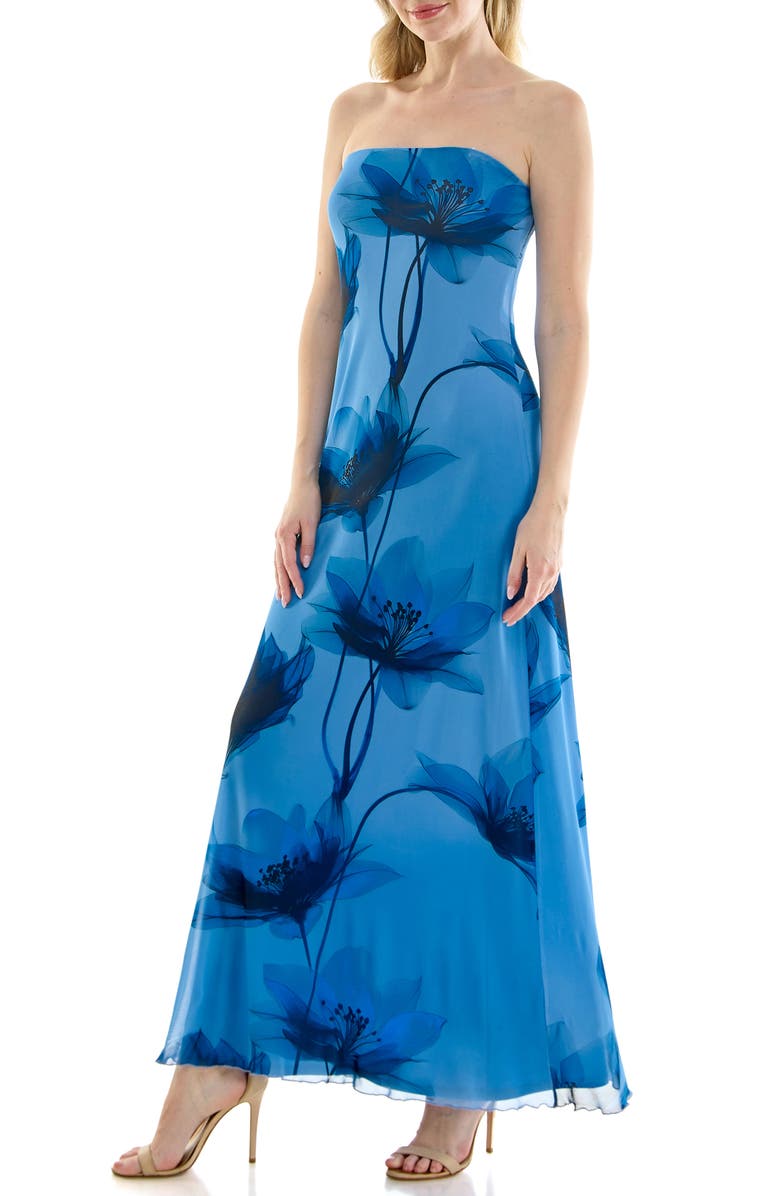 bebe Print Mesh Maxi Dress, Alternate, color, 