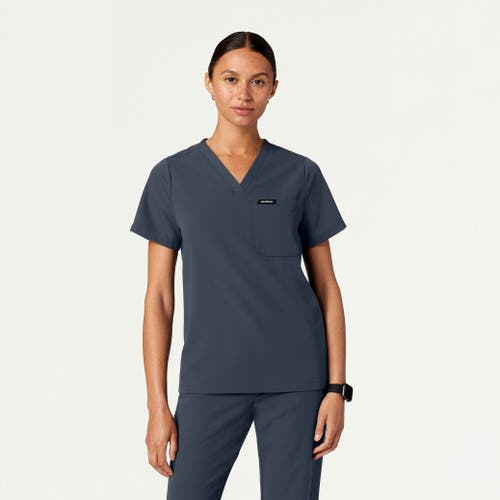 Jaanuu 1-pocket Classic V-neck Scrub Top In Gray