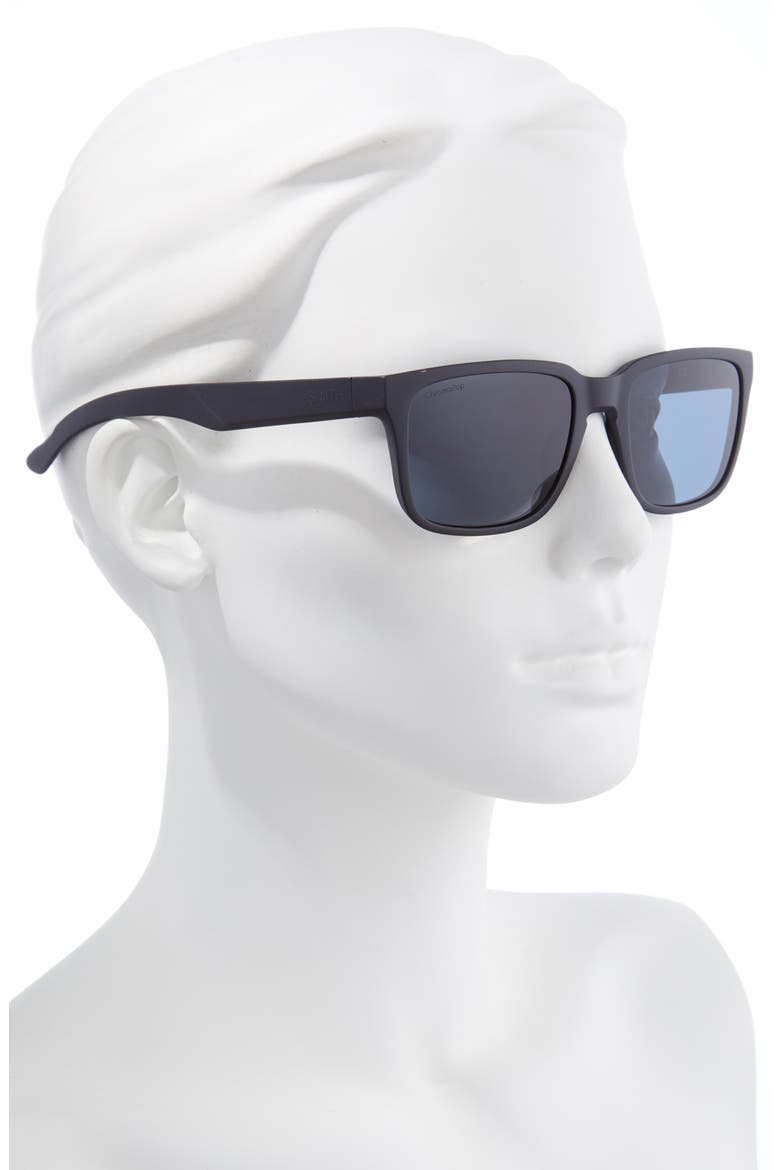 Headliner 55mm Polarized Rectangle Sunglasses, Alternate, color, MATTE BLACK/ CHROMAPOP BLACK