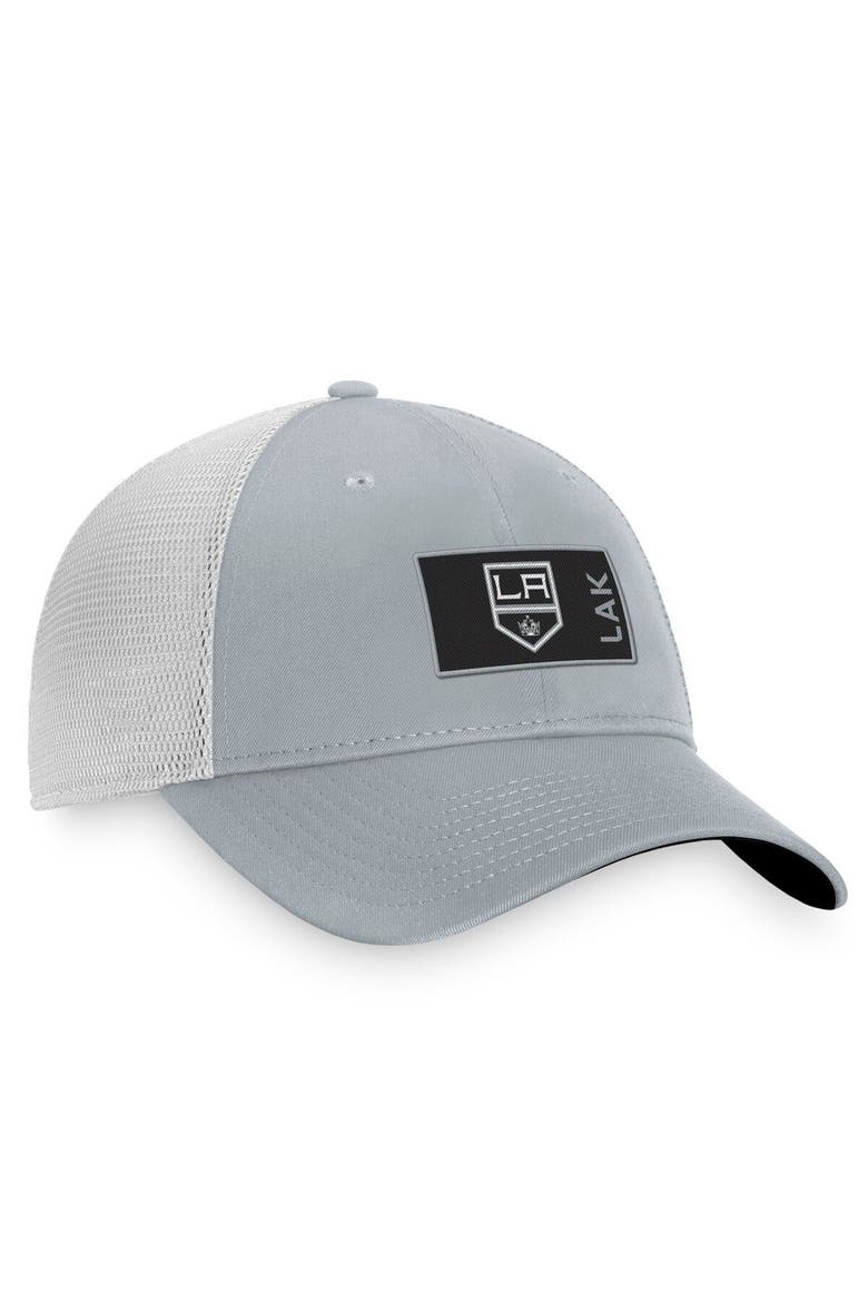 Men's Fanatics Branded Gray/White Los Angeles Kings Authentic Pro Rink Trucker Snapback Hat, Alternate, color, Gray
