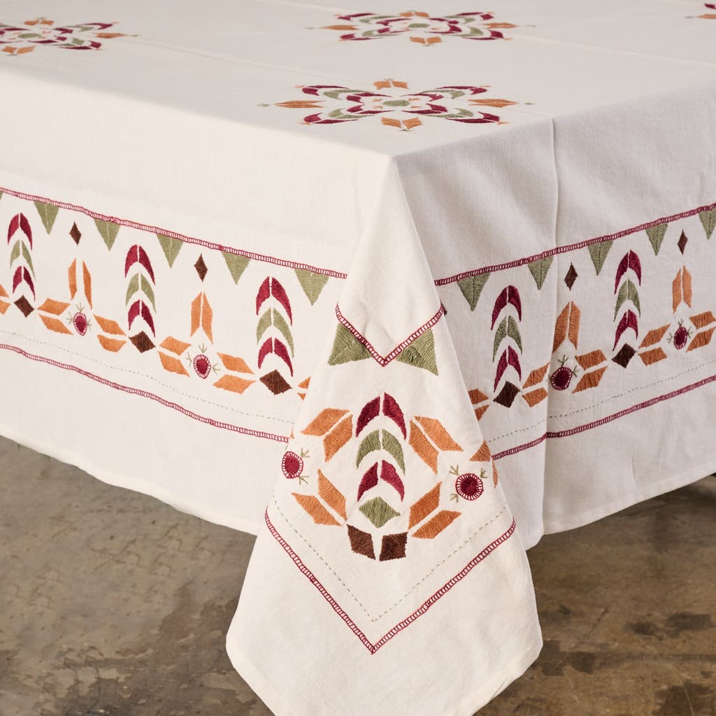 Ten Thousand Villages Jodana Embroidered Tablecloth In Multi