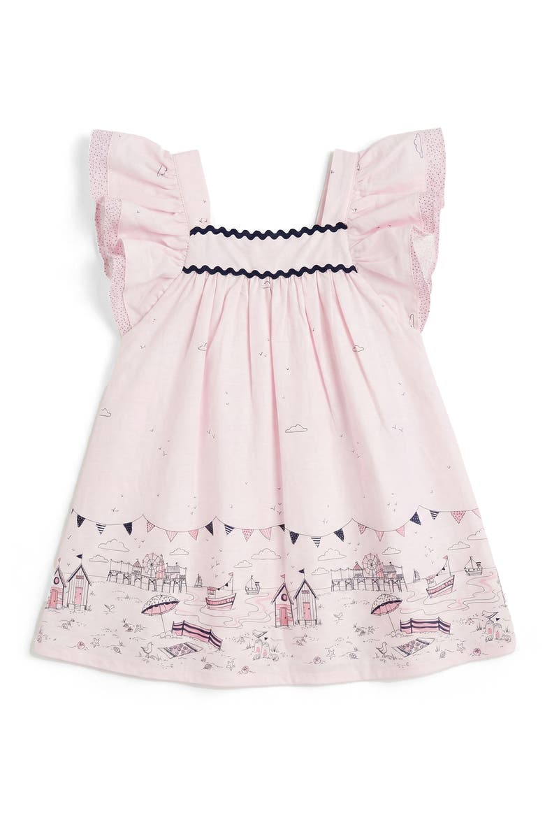 Kids' Beach Border Print Cotton Sundress, Main, color, PINK