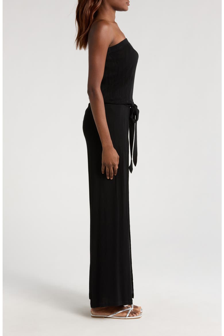 Strapless Cover-Up Jumpsuit, Alternate, color, BLACK