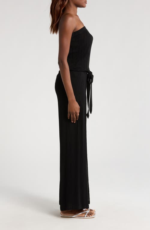 Elan Strapless Cover-up Jumpsuit In Black
