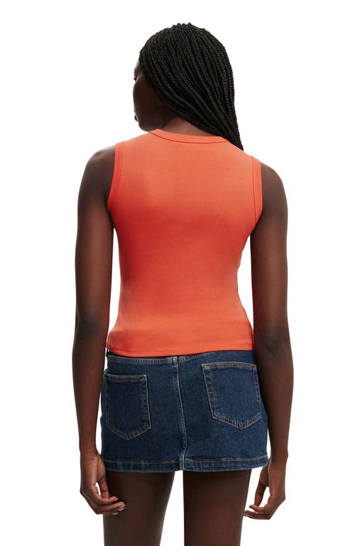 Cotton On Charlie Button Front Tank In Orange