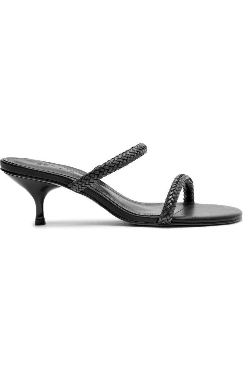 Schutz Taliah Woven Strap Kitten Heel Slide Sandal, Alternate, color, Black