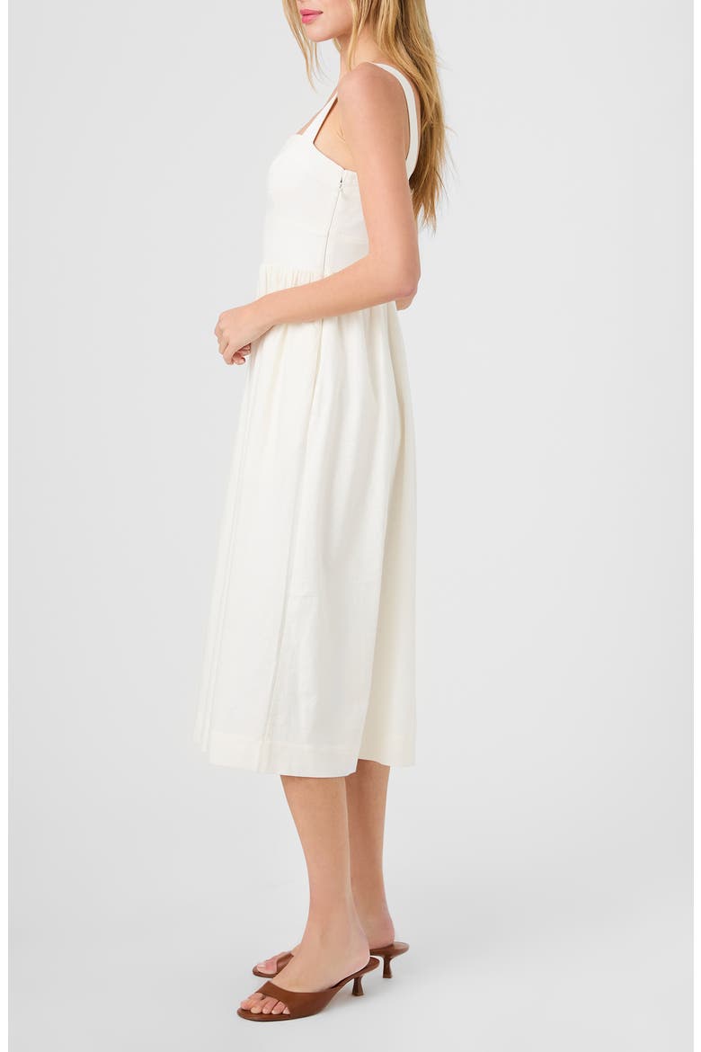 Linen Blend Midi Dress, Alternate, color, SUMMER WHITE