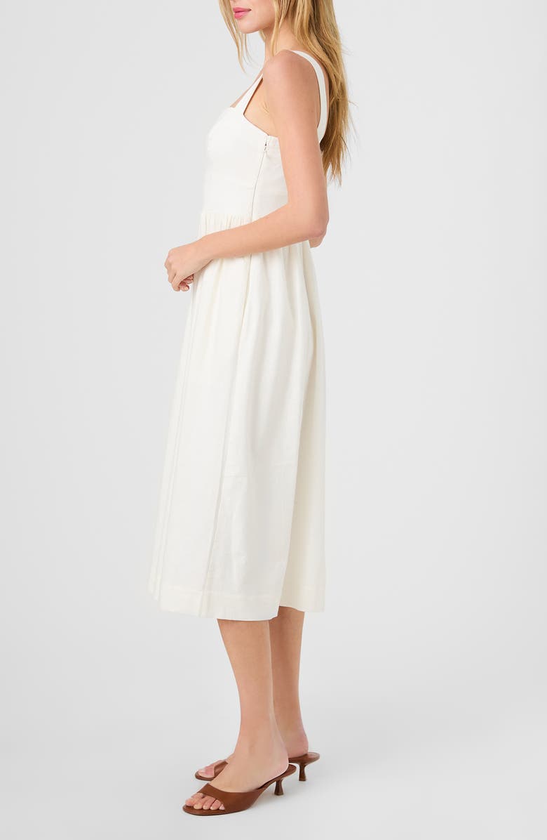 French Connection Linen Blend Midi Dress, Alternate, color, Summer White