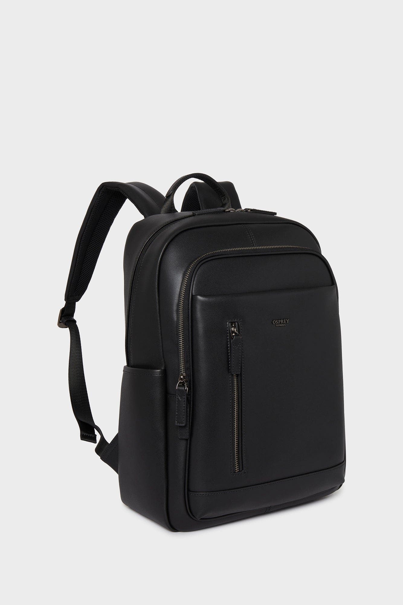 Osprey London The Hudson Leather Backpack, Alternate, color, Black
