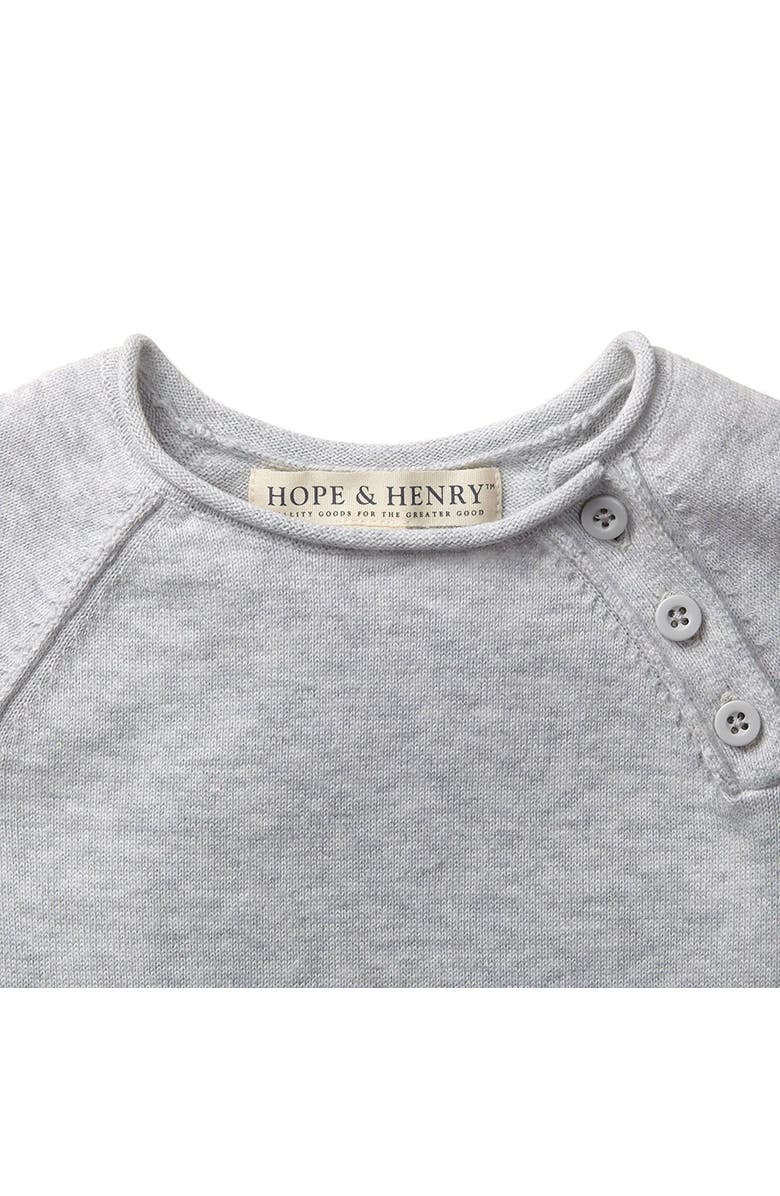 Hope & Henry Baby Raglan Knit Romper & Jacquard Blanket Gift Set, Alternate, color, 