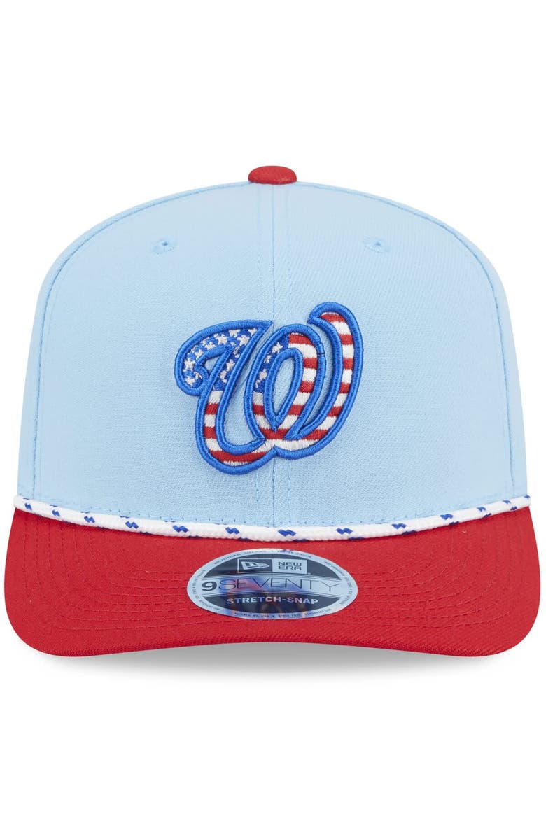 New Era Men's New Era Light Blue/Red Washington Nationals 2025 Fourth of July 9SEVENTY Adjustable Hat, Alternate, color, 
