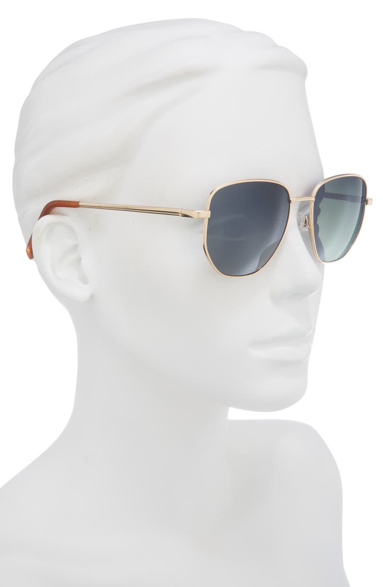 Hurley 55mm Polarized Square Sunglasses, Alternate, color, Gold