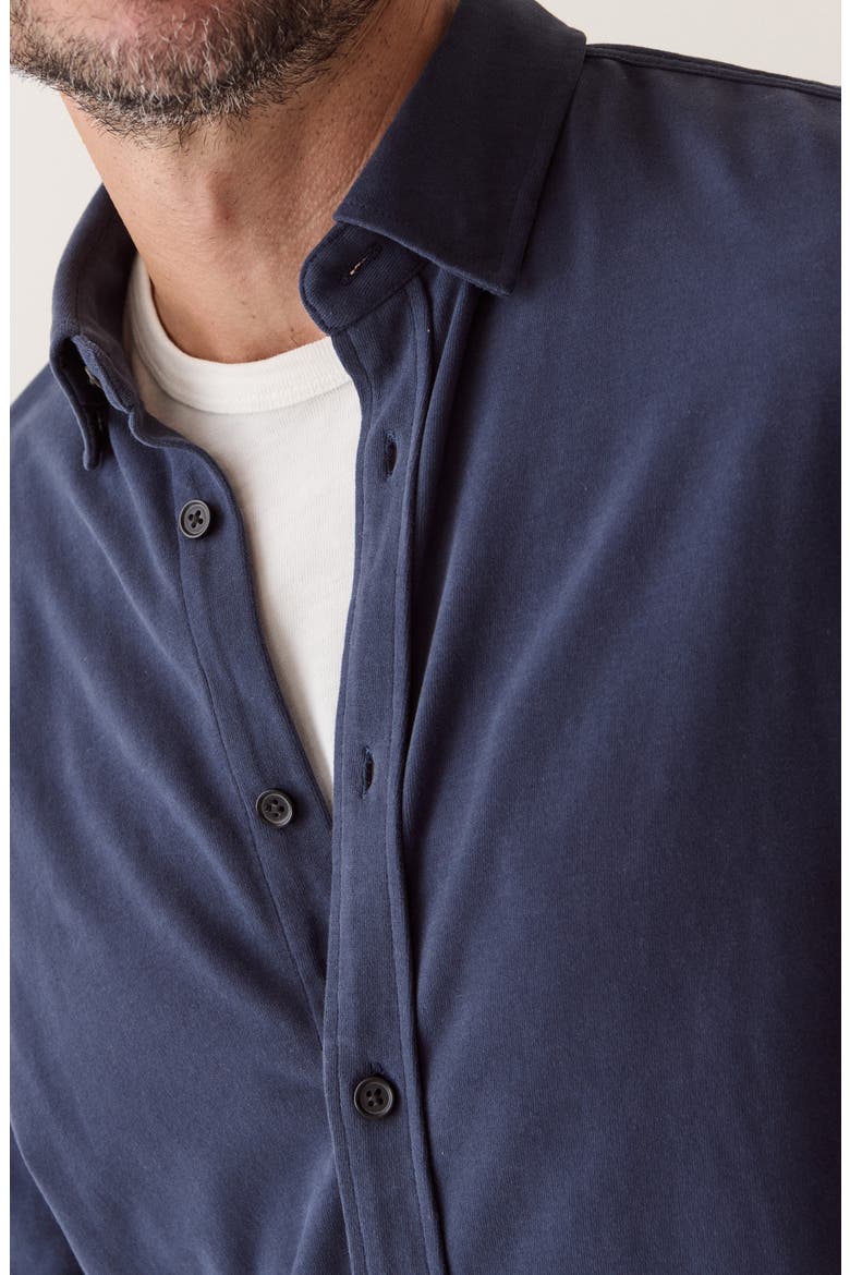 Luxe Long Sleeve Cotton Jersey Shirt, Alternate, color, NAVY