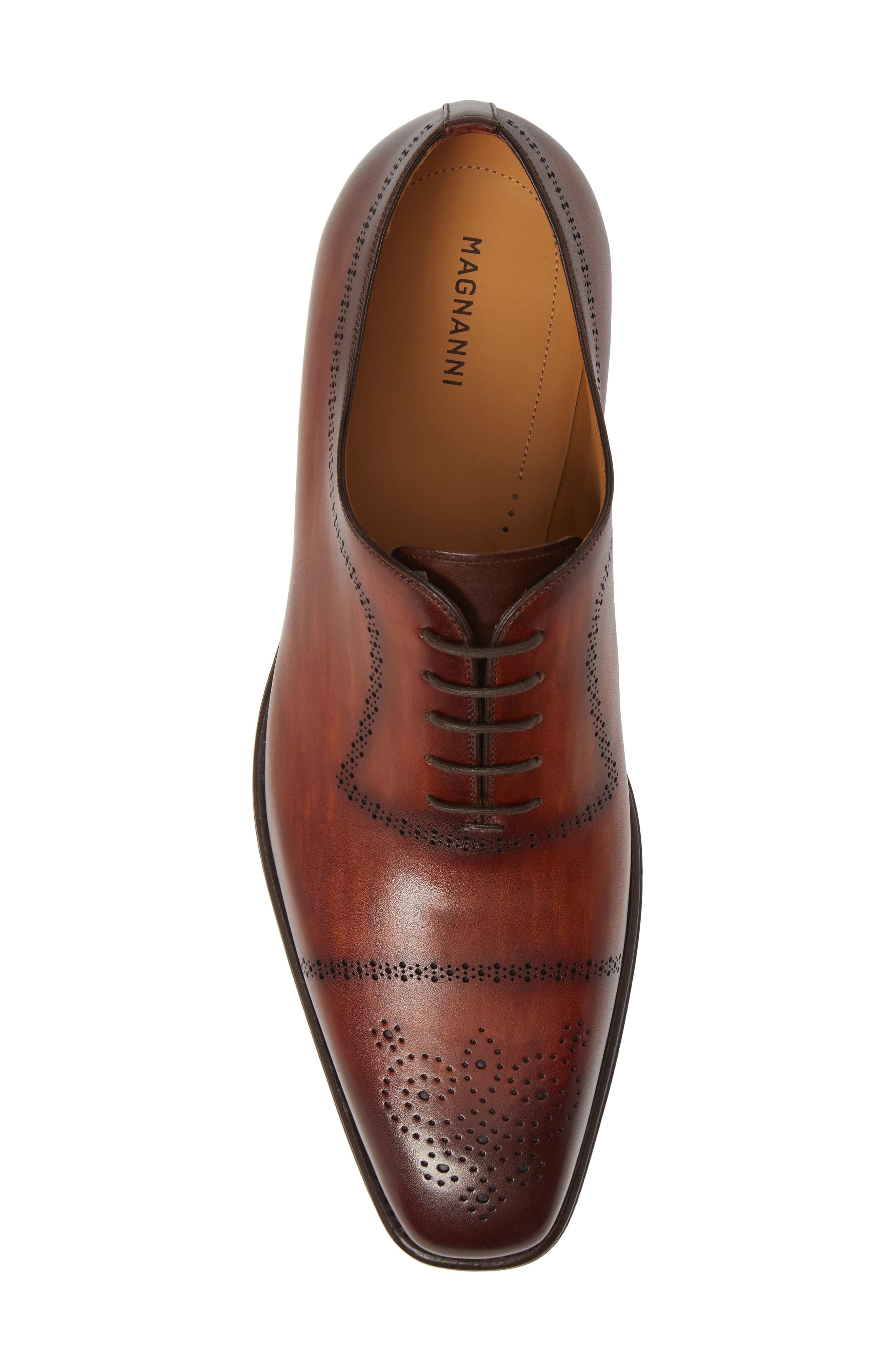 Leyton Medallion Toe Oxford, Alternate, color, COGNAC LEATHER