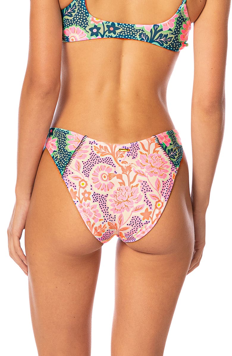 Maaji Blush Floral Splendor Reversible Bikini Bottoms, Alternate, color, Pink