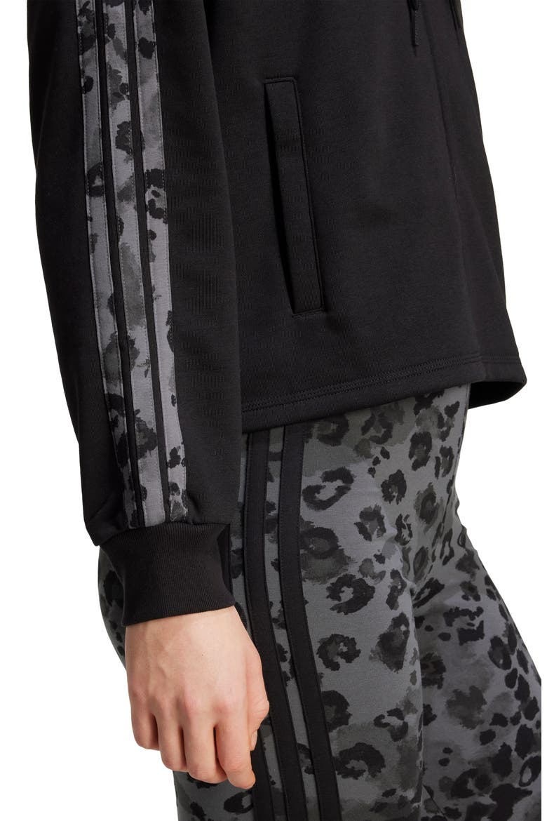 3-Stripes Full Zip Hoodie, Alternate, color, BLACK/ MULTICOLOR