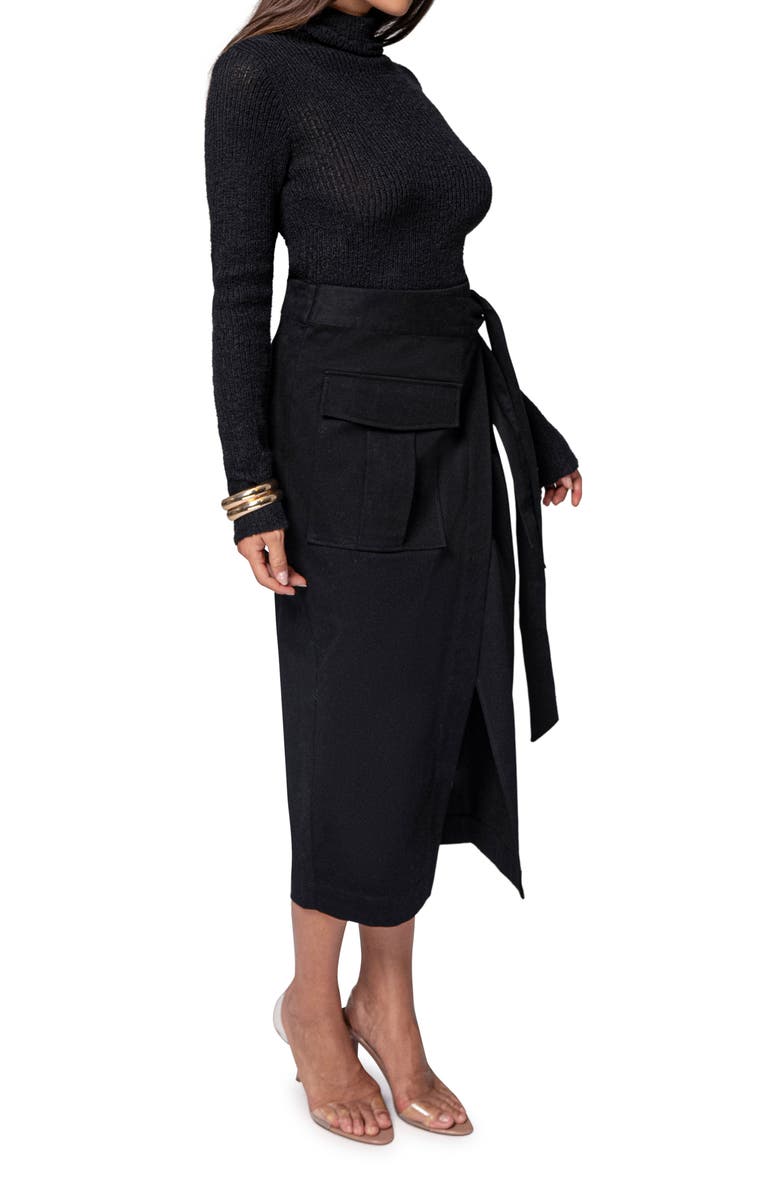 JLUXLABEL City Life Tie Waist Cargo Midi Skirt, Alternate, color, 