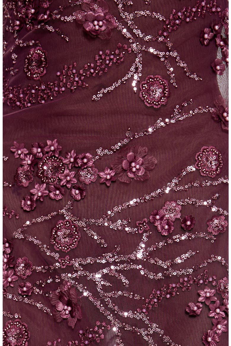 Ellora Wine Embellished Minidress, Alternate, color, BURGUNDY