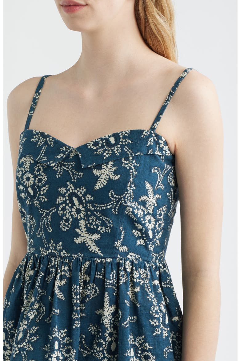 Verse Peplum Cotton Top, Alternate, color, INDIGO BANDANA