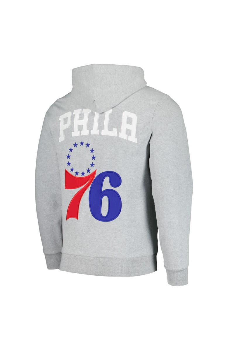FISLL Unisex FISLL Heather Gray Philadelphia 76ers Heritage Crest Pullover Hoodie, Alternate, color, 